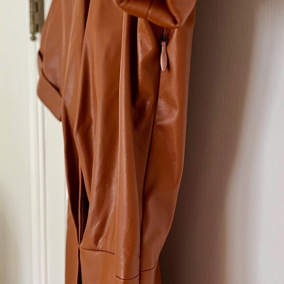 Nine West Vegan Leather Wrap Dress | Size Small - Picture 9 of 10